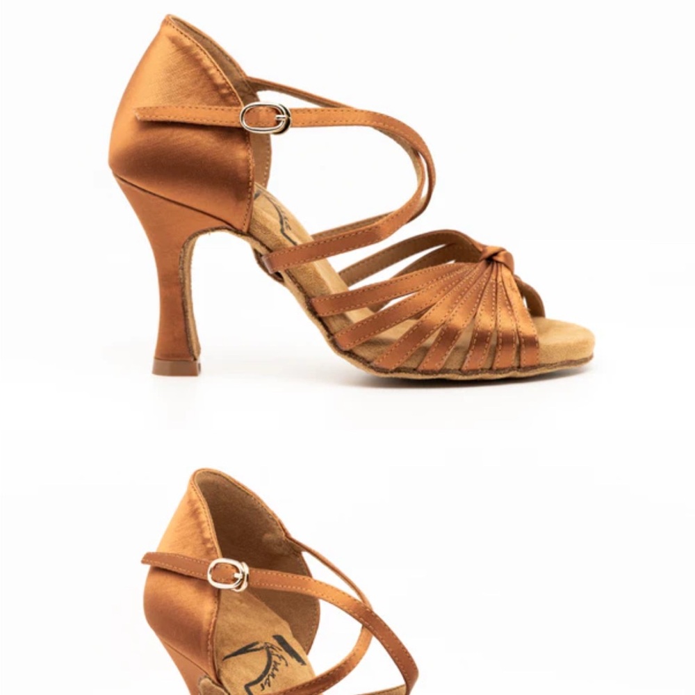 Elegant Brown Rhinestone G Franco Elites  Women's  Dance Heels